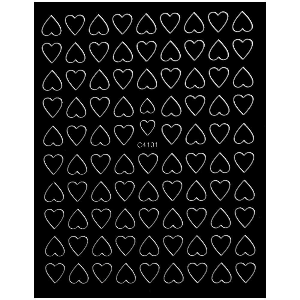 Hollow Love Nail Art Sticker Solid Color Simple Love Valentine'S Day Ladies Nail Decoration Sticker