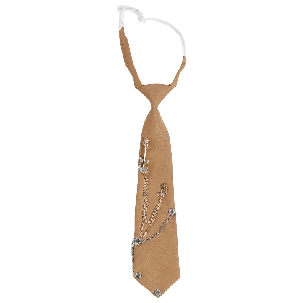 Punk Metal Guitar Chain Tie for Music Lovers and Fashion Enthusiasts Adjustable Pre Tied Necktie for Concerts Parties