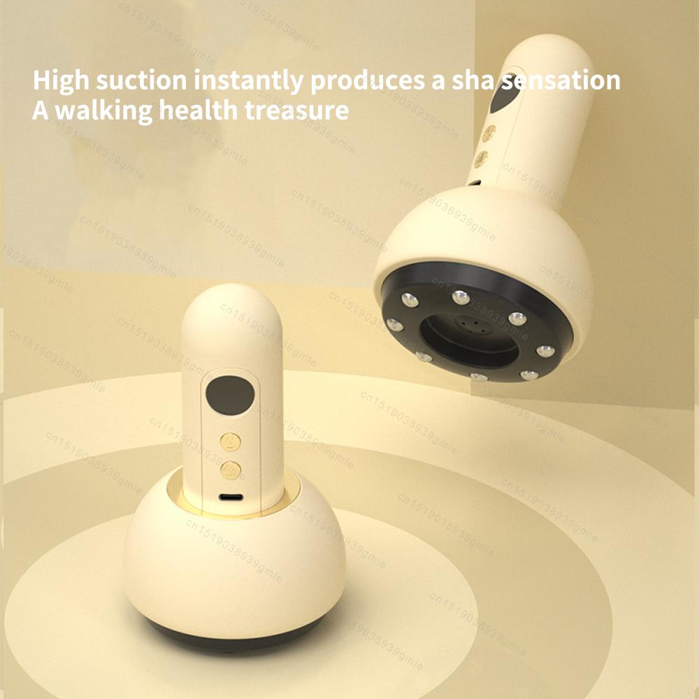 Wiederaufladbares Heißkompressen-Bauchmassagegerät Unterdruck Heißkompresse Meridian Schaben Schröpfen Tragbares Arm- und Bein-Massa