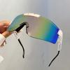 Oversized Sports Sun Glasses  Wrapped Round Mirror Outdoor Cycling Goggle Trendy Futuristic Punk Sunglasses for Men