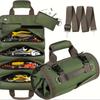 Heavy-Duty Roll-Up Tool Bag - Oxford Fabric Multi-Tool Organizer All-in-One Garage Storage for Mechanics/Electricians/Carpenters