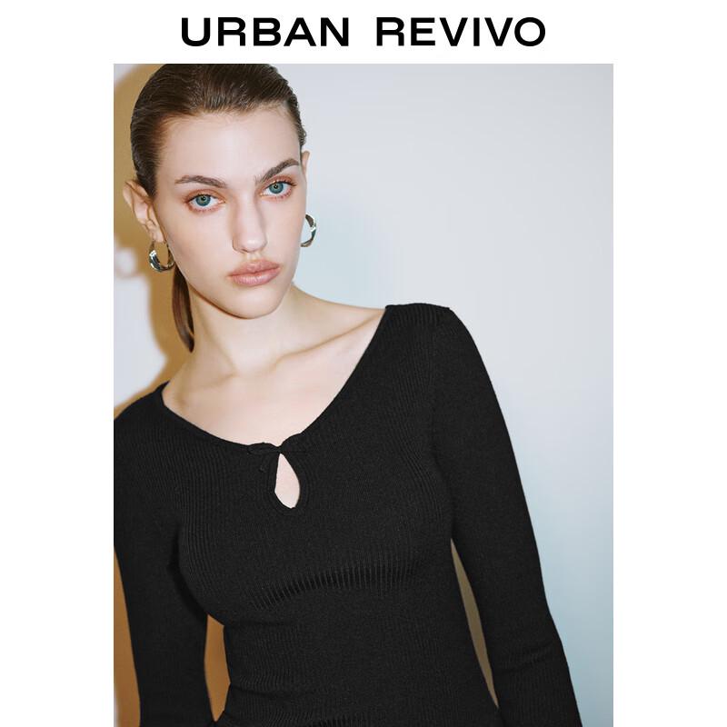 UR Women's V-Neck Knit Sweater with Bow Detail