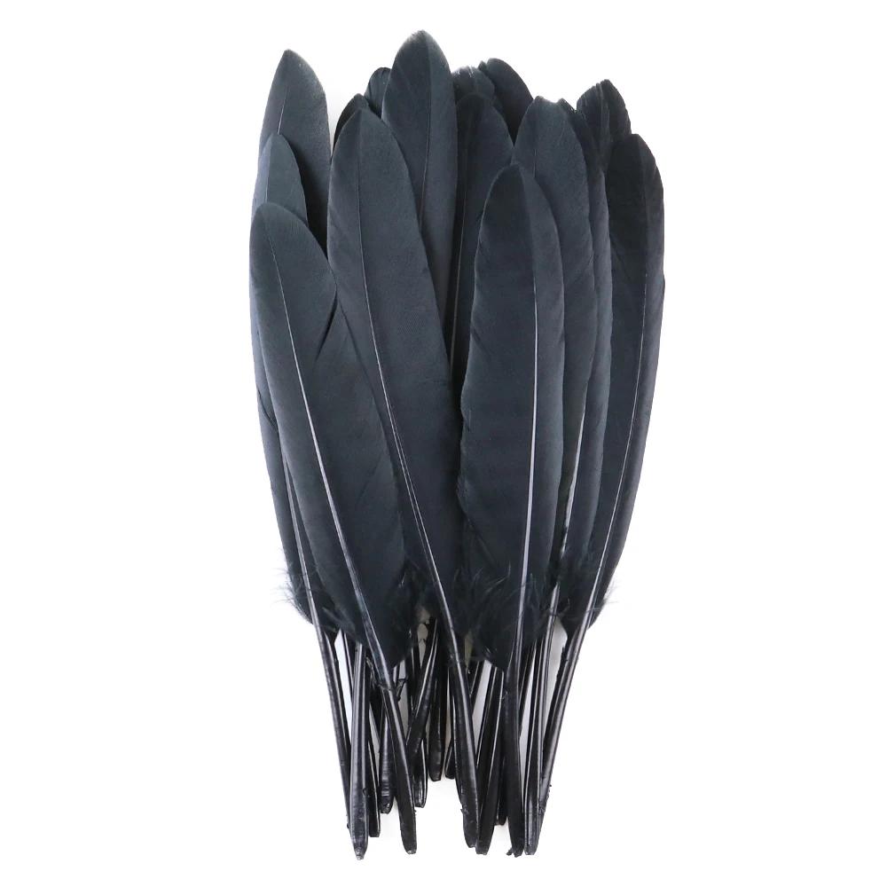 50Pcs Natural Black Goose Ostrich Feathers For Jewelry Earrings Making Diy Dream Catcher Decoration Crafts Plume Accessories