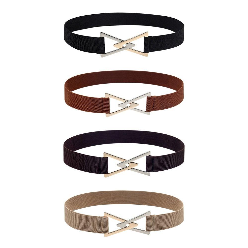 

Clothing Decoration Women Triangle Buckle Decorative Waistband Stretch Waist Strap Elastic Belts