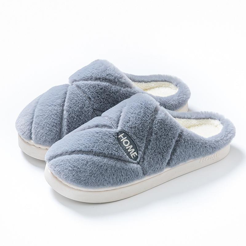 Plush winter cotton shoes women wear non-slip thick-soled cotton slippers household thermal and velvet home slippers