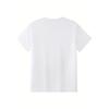 European sizes Men's Black and White T-Shirt, Creative Loose Print Shirt, Classic Crew Neck Durable Fabric, Street Style Design Outdoor