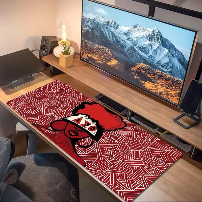 Delta Sigma Theta Crest Large Size Mouse Pad Large Gaming Table Cushion Nonslip Laptop Tablet Big Mousepad Xxl Mat Mini Pc Playmat With Lock Edge