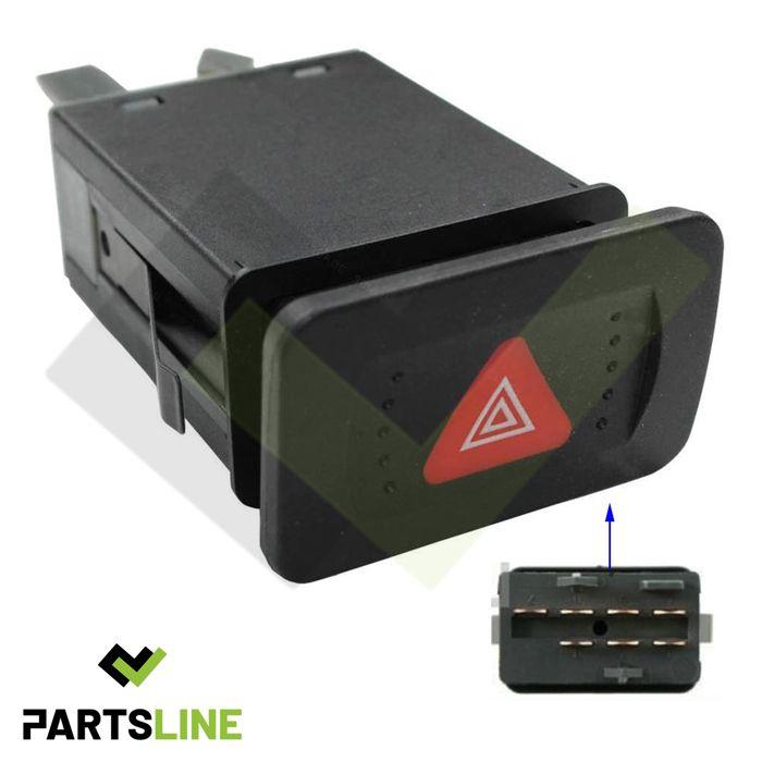 Interrupteur Bouton de Warning Feux de Détresse compatible avec GOLF IV de 1997 à 2006 - 1J0953235C 1J0953235E