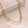 Multi-layer Stacked Chain Stainless Steel Gold-plated Double-layer Necklace Women's Fashion Niche Color-preserving Thin Chain O-chain New