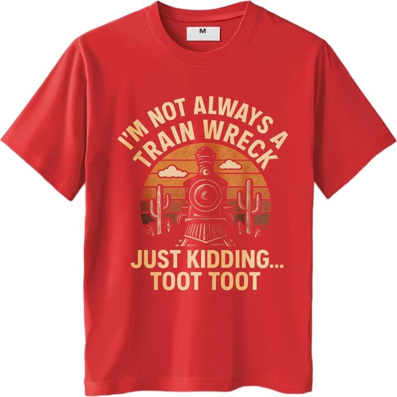 

Black Summer Boys tshirt Train Wreck Sunset Cactus Locomotive Humor TShirt Design Short Sleeve Breathable ONeck Tees as the picture504 красный
