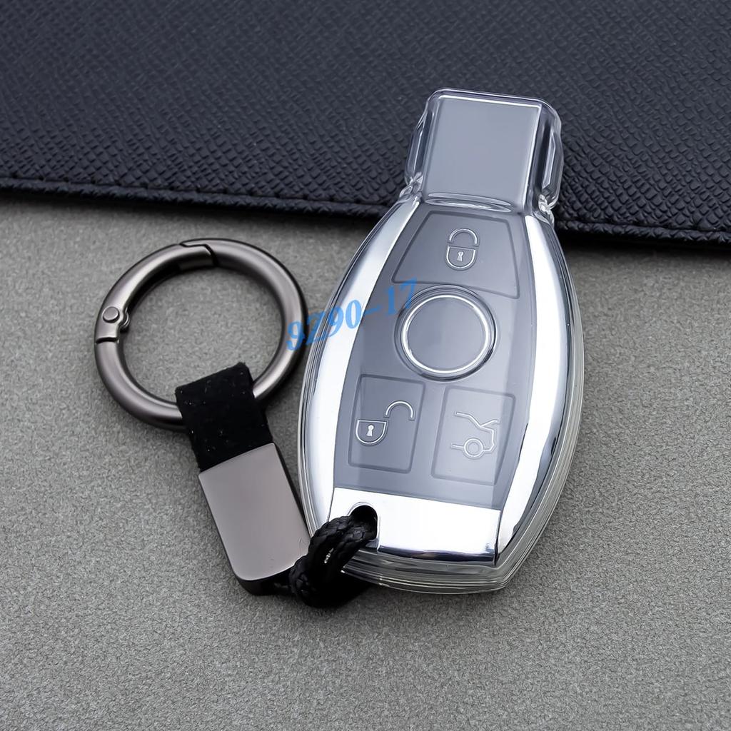 Fully Transparent Car Key Cover Shell For Mercedes Benz W176 W246 W204 W205 W212 W221 W166 X253 C253 W463 C117 C218 X156