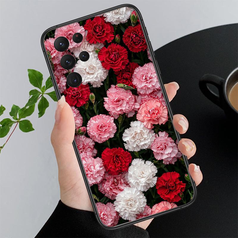 

Pink Flower Tulip Peony Phone Case For Samsung Galaxy S25 S24 S23 S22 S21 Ultra S24 S23 S22 S21 S25 Plus S24 FE S22 5G