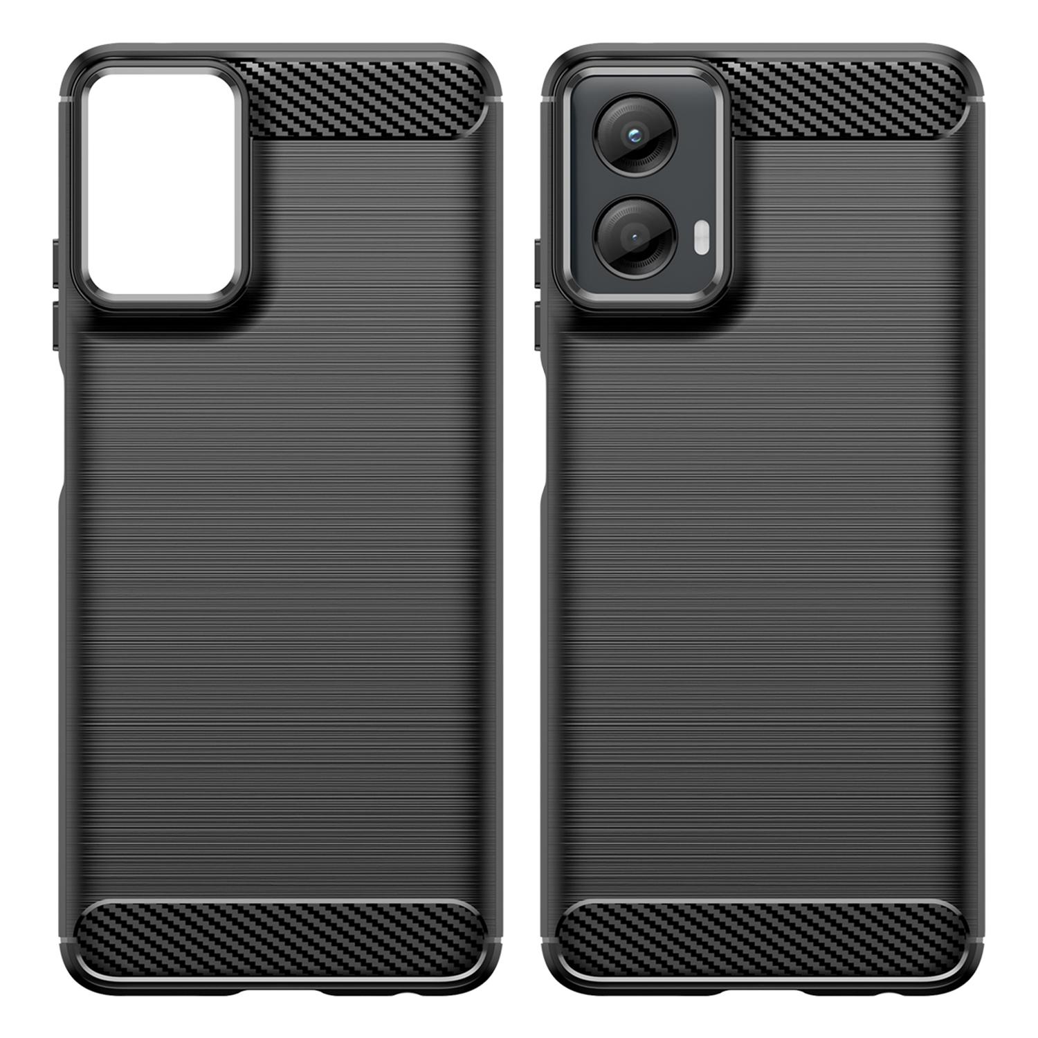 

For Motorola Moto G 5G (2024) TPU Case Carbon Fiber Texture Phone Back Cover Red