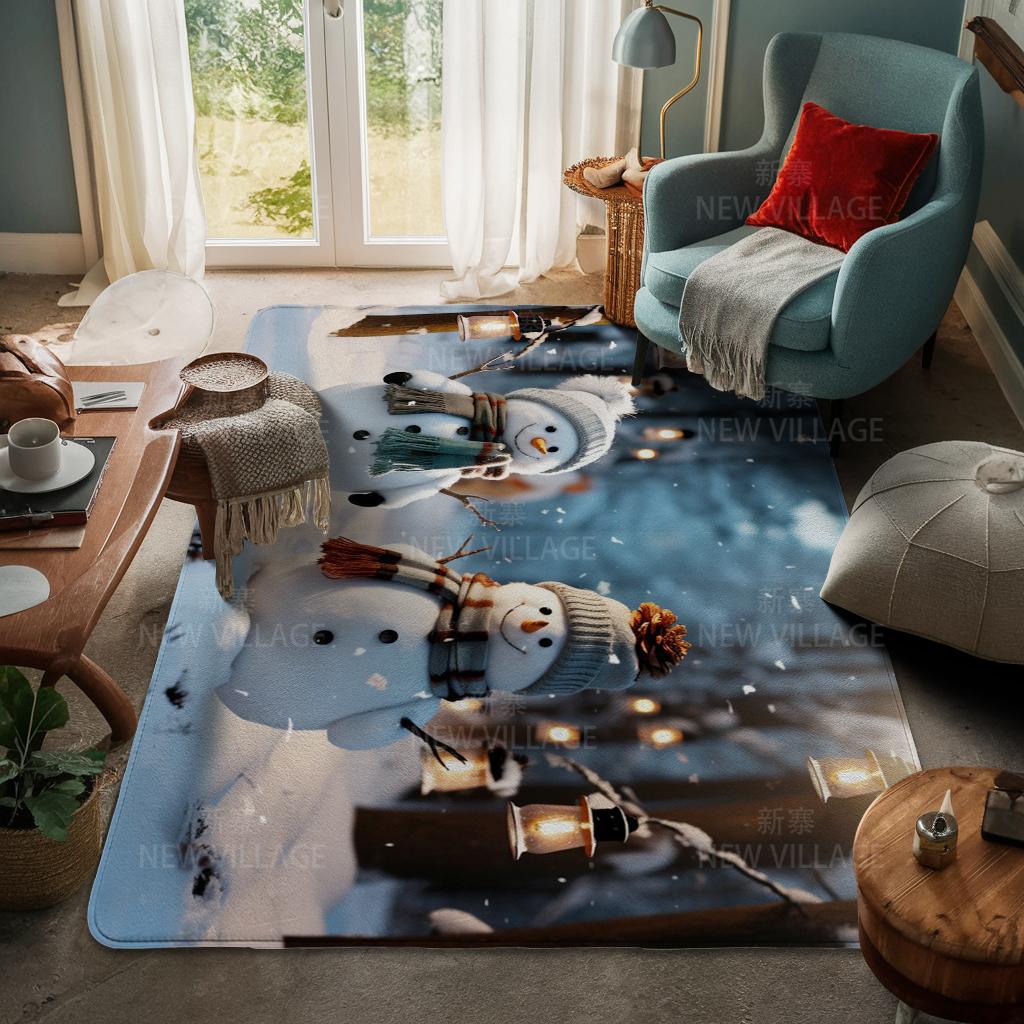 House Entrance Carpet Home Door Mat Living Room Bath Foot Bathroom Non-slip Water Absorption Rugs Bath Merry Christmas Winter