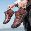 Autumn/Winter  Men's Casual Leather Shoes British-Style Driving Shoes Handmade High-Top Boots Moccasins Shoes