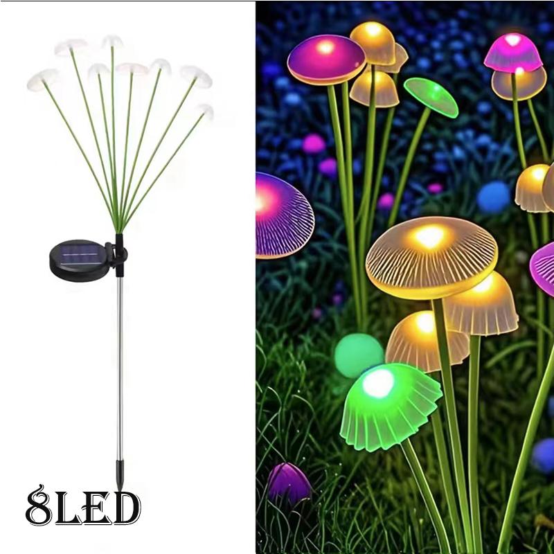 Solar Lights Outdoor 2Mode LED Solar Mushroom Light Waterproof Decor Yard Patio Pathway Jellyfish Lamps for Garden Decoration