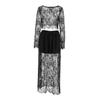 European and American women's clothing suit, sexy perspective brocade lace, long-sleeved short top, skirt, fashionable and casual two-piece set