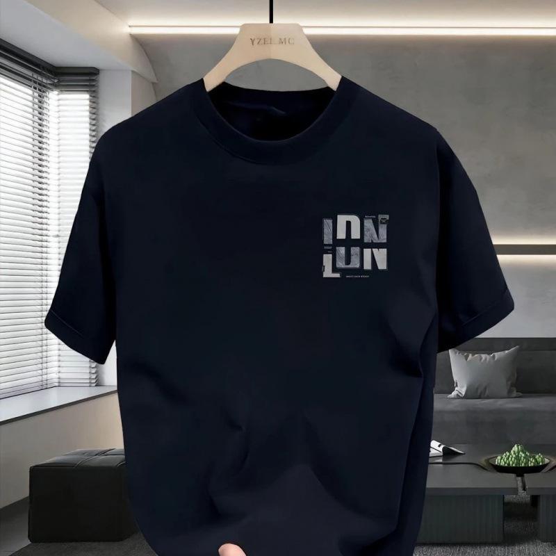 Cotton printed short-sleeved T-shirt men's summer trend ruffian handsome youth men's t-shirt