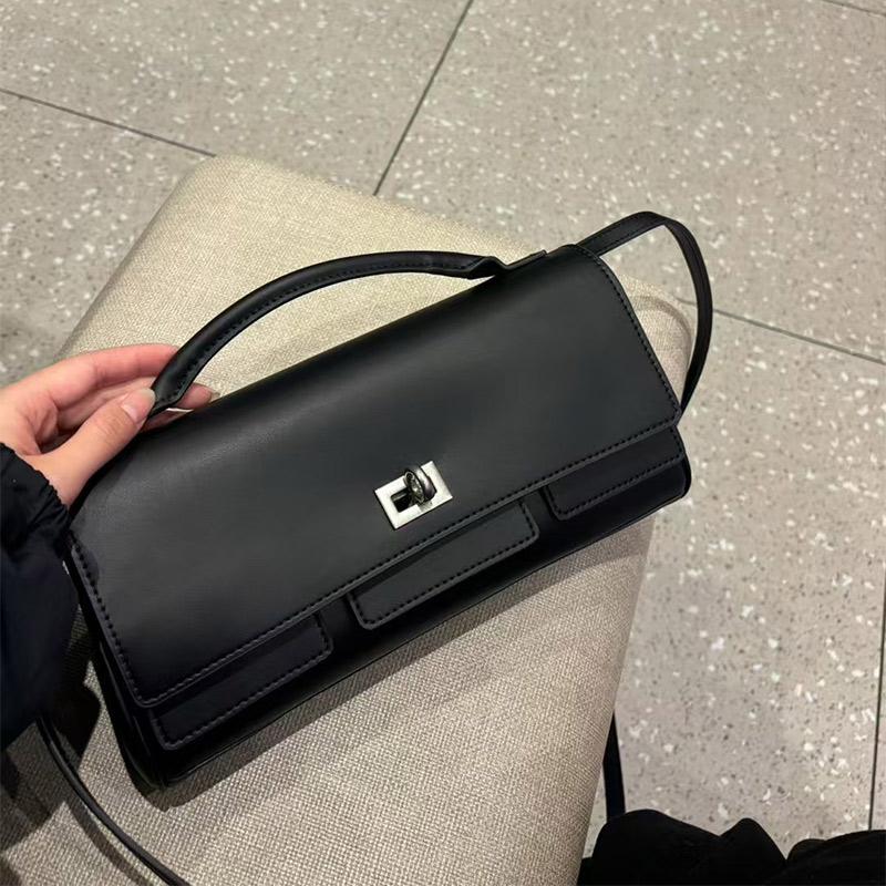 New Lock Small Square Bag Women's Luxury Genuine Leather Handbag Classic Black Brand Design Shoulder Bag Ladies Crossbody Bag