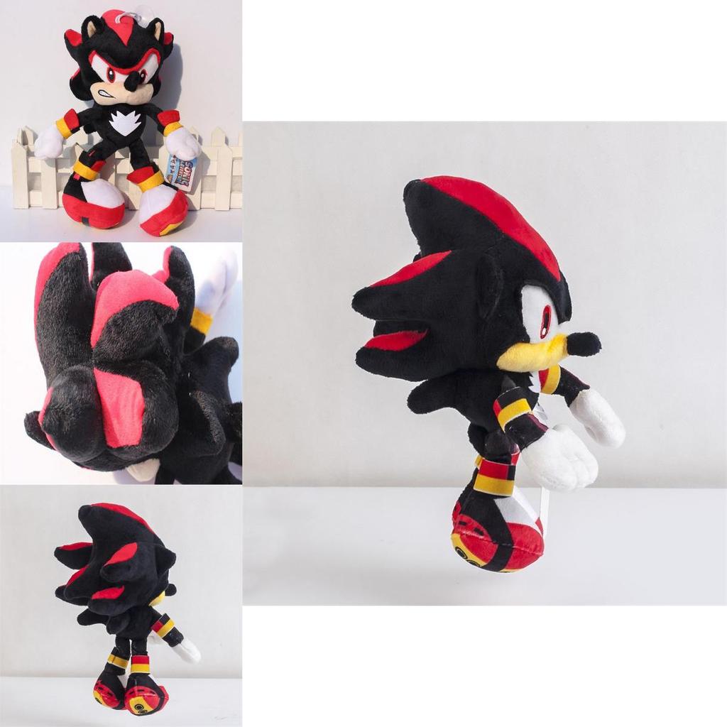 Hochwertige Sonic The Hedgehog Plüschpuppe Shadow Sonic Kuscheltier 10 Zoll Schwarz Geschenk
