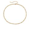Unisex Figaro Chain Necklace in Gold Titanium Stainless Steel