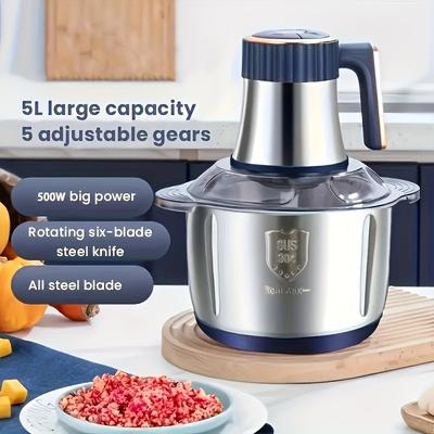 5L Stainless Steel Meat Grinder Vegetable Chopper Food Processing Machine Dough Grinder Food Chopper
