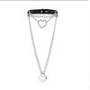 Black Punk Heart Leather Choker, Harajuku Dark Heart Clavicle Neck Band