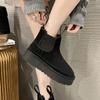 Fashion Autumn and Winter Women's Snow Boots New Flat Bottom Warm Cotton Ankle Boots Shoes Casual Plush Solid Short Botines for Women