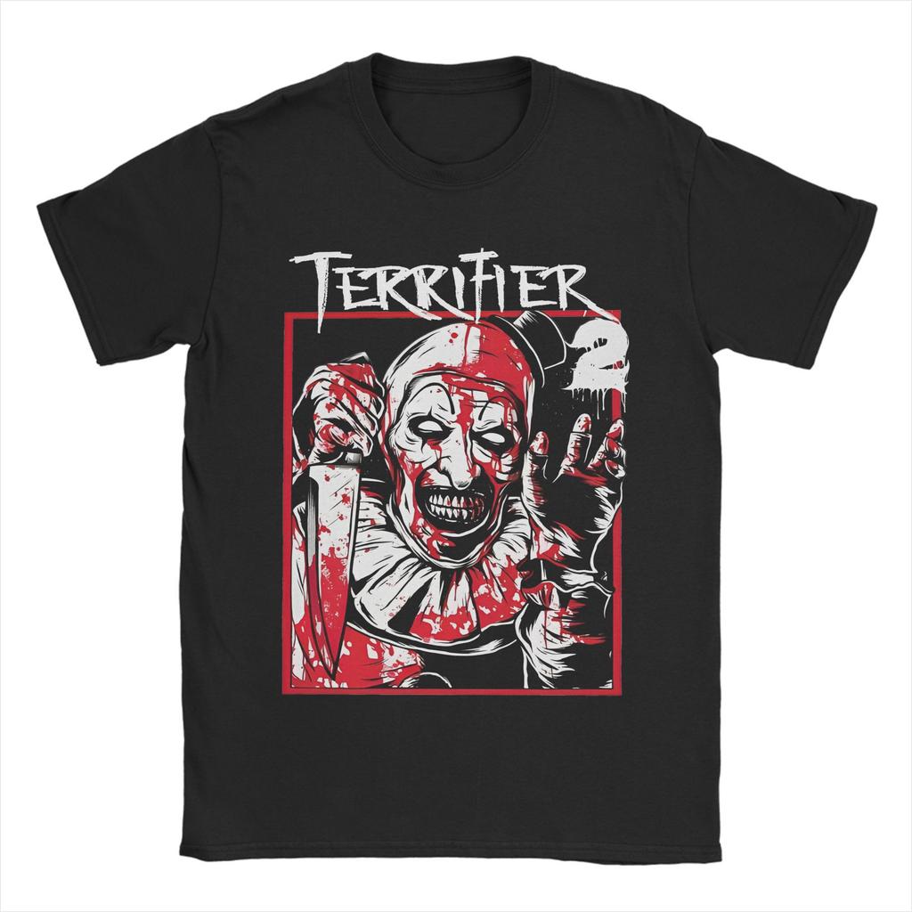 Terrifier Art The Clown T Shirt Men Women 100% Cotton Vintage T-Shirt Round Neck  Tees Short Sleeve Clothes Gift