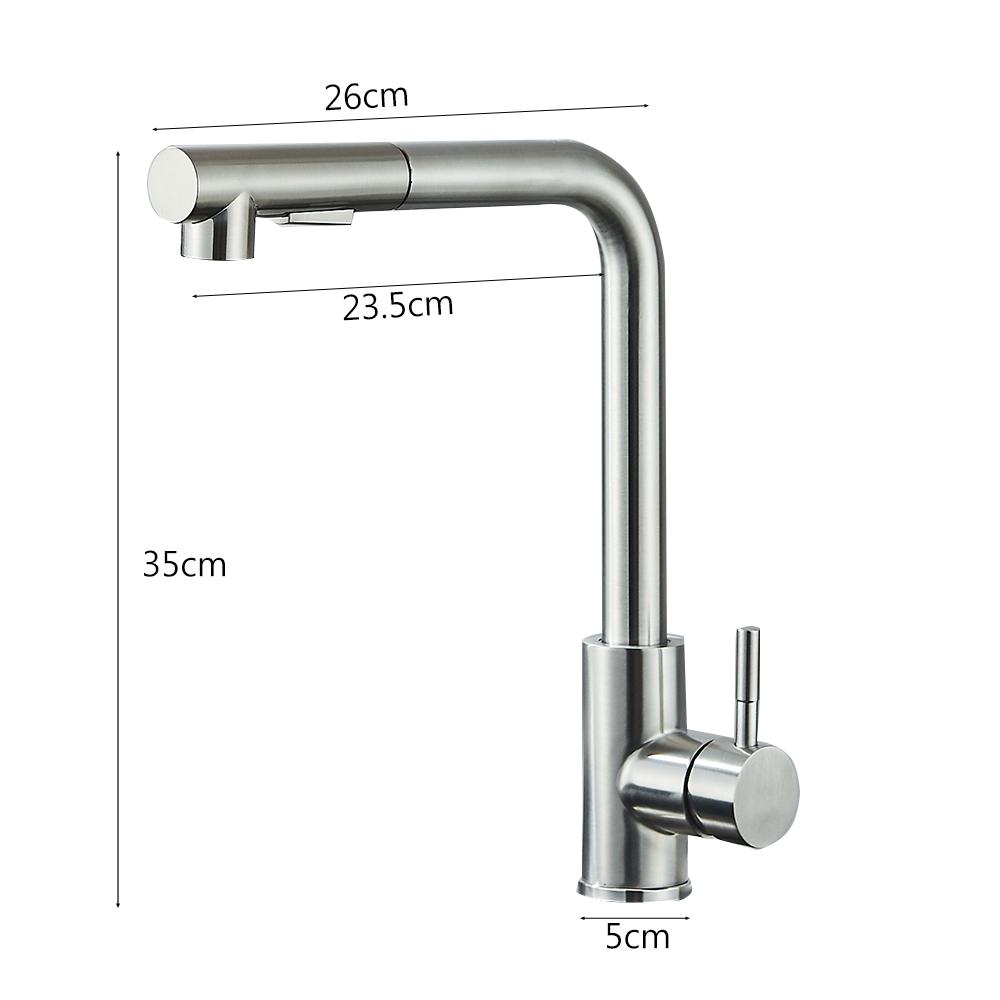 Pull Out Kitchen Sink Faucet High Pressure Two Model Stream Sprayer Nozzle Stainless Steel Tap Deck Install Hot and Cold Water