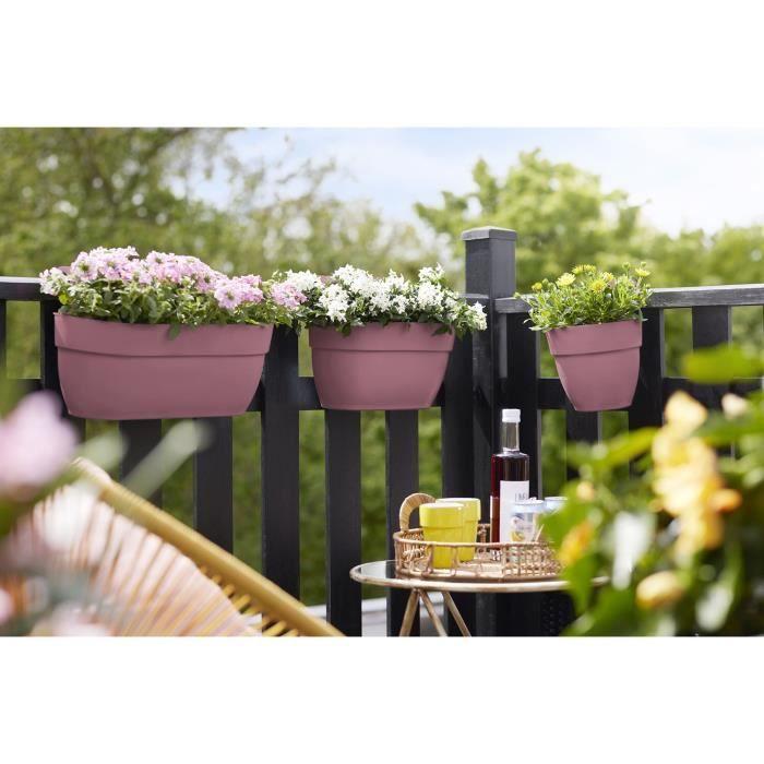ELHO Pot de fleurs/Balconnière Vibia Campana Easy Hanger Medium - Balcon extérieur - L 24.1 x W 36 x H 26.5 cm - Rose Poussière