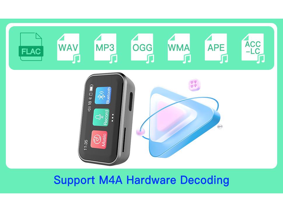 Bluetooth Mini MP3 Player, E-book and Voice Recorder with Speaker & FM Radio