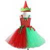 Kinder Weihnachten Elf Kostüm Zubehör für Mädchen 2-12 Weihnachten Geburtstag Fotografie Enthält Kleid und Weihnachtsmütze