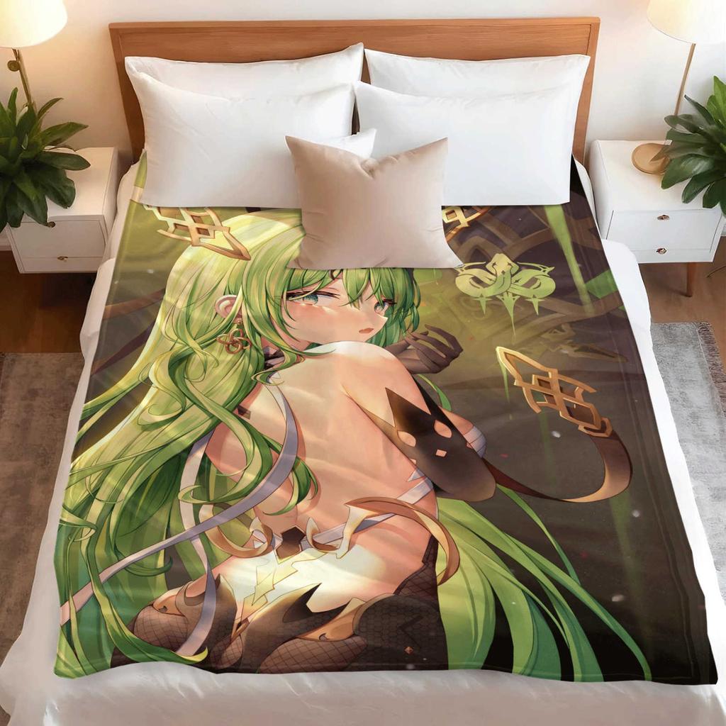 Cartoon Honkai Impact 3rd Mobius Flannel Blanket Cover Warmth Soft Anime Blanket Multifunctional Decor Home Universal Blankets