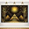 Fabric Gold Wallpaper for Egyptian Queen Cleopatra Photo Background Egyptian Party Decoration for Adult Portrait Shooting
