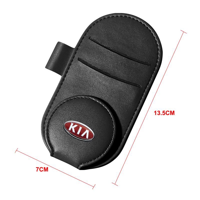 1pcs 2025 Fashion New Leather Car Glasses Clip Sun Visor Multi-function Sunglasses Clip For KIA Cerato Sportage R K2 K3 K5 Sorento Sportage R Rio Soul