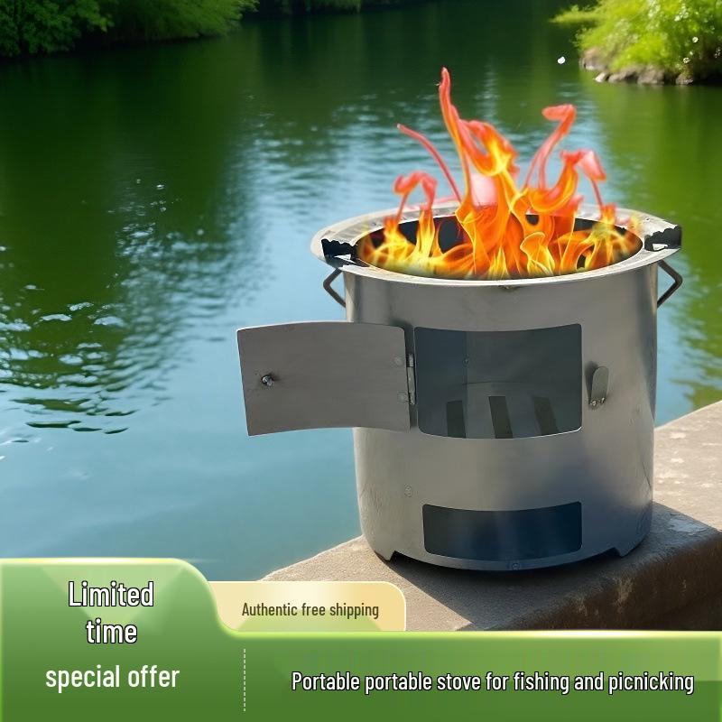 Multi-Functional Charcoal Firewood Stove: Outdoor BBQ, Heating, Cooking, and Household Use