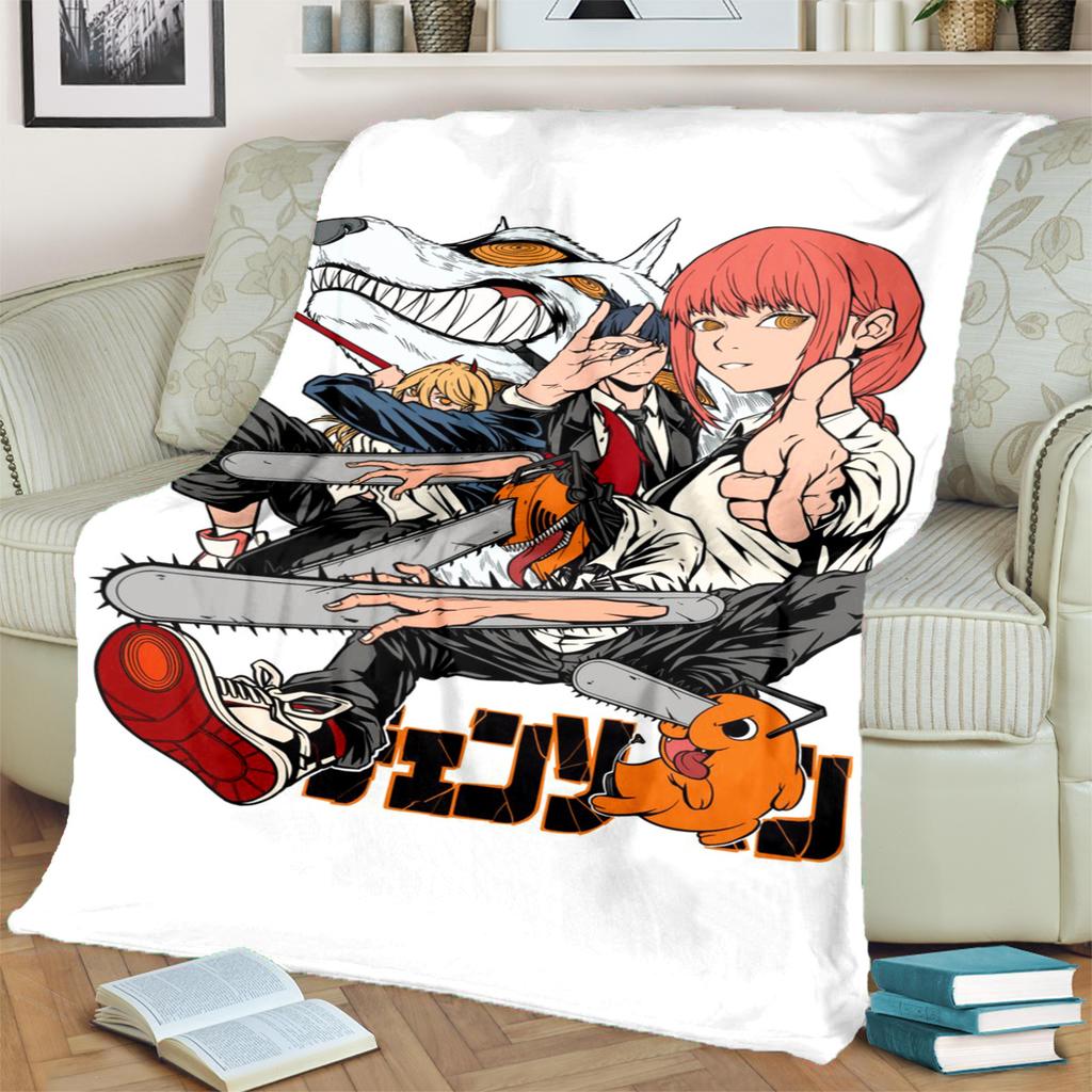 Chainsaw ManWarm Print Flannel Blanket Comfortable for Sofas, Chairs, Bedrooms, Beds, Picnics, Travel-kwq106