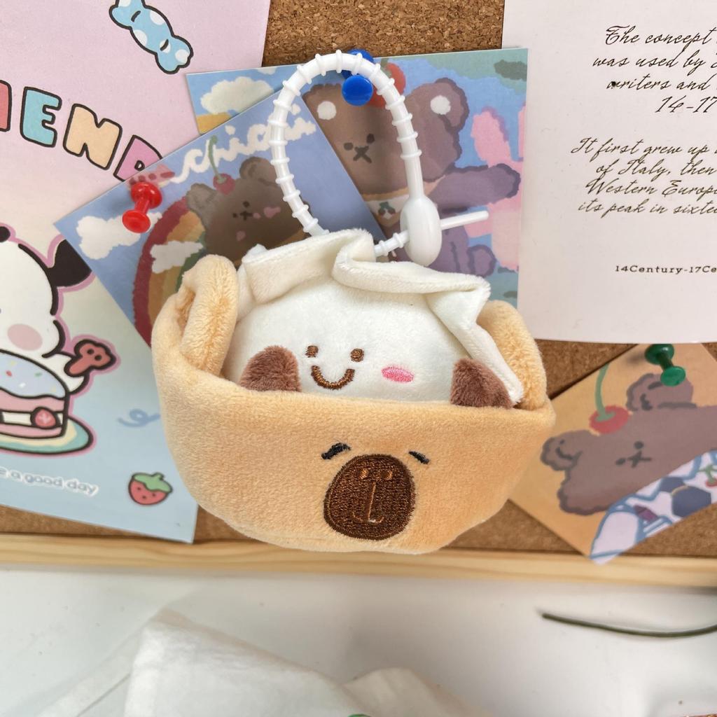 Roztomilý Kreslený Hamburger a Hranolky Plyšový Batoh Přívěsek na Klíče Panenka