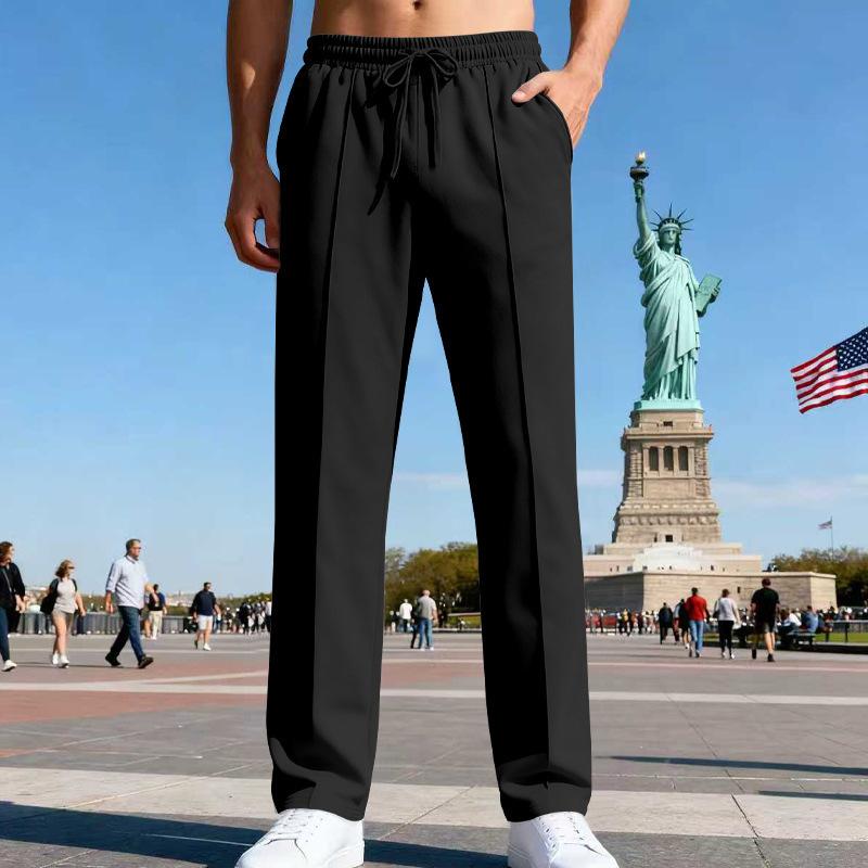 2025 Men's Trousers All Seasons Loose Straight Sports Casual Trousers