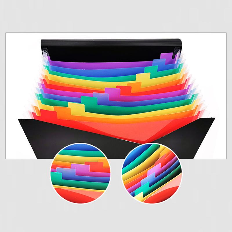 13 Compartments Multi-layer Office A4 Extension File Manager Plastic Durable Student Examination Paper Classification Folder