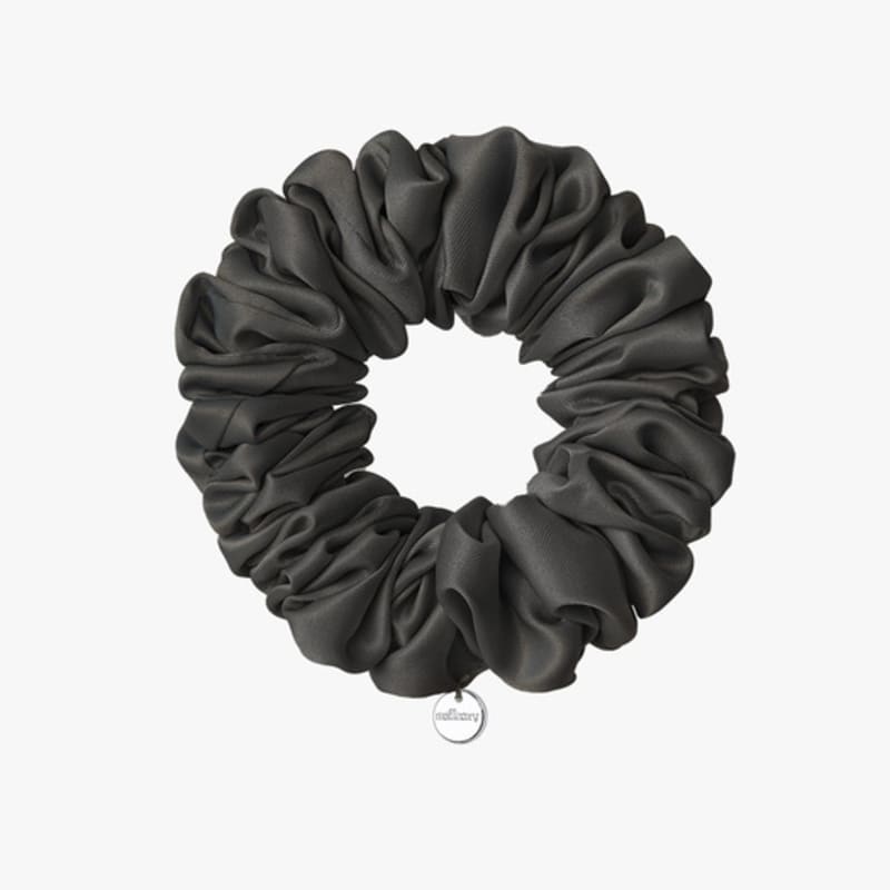 Mellotory Shirring Satin Scrunchie (deep Gray)