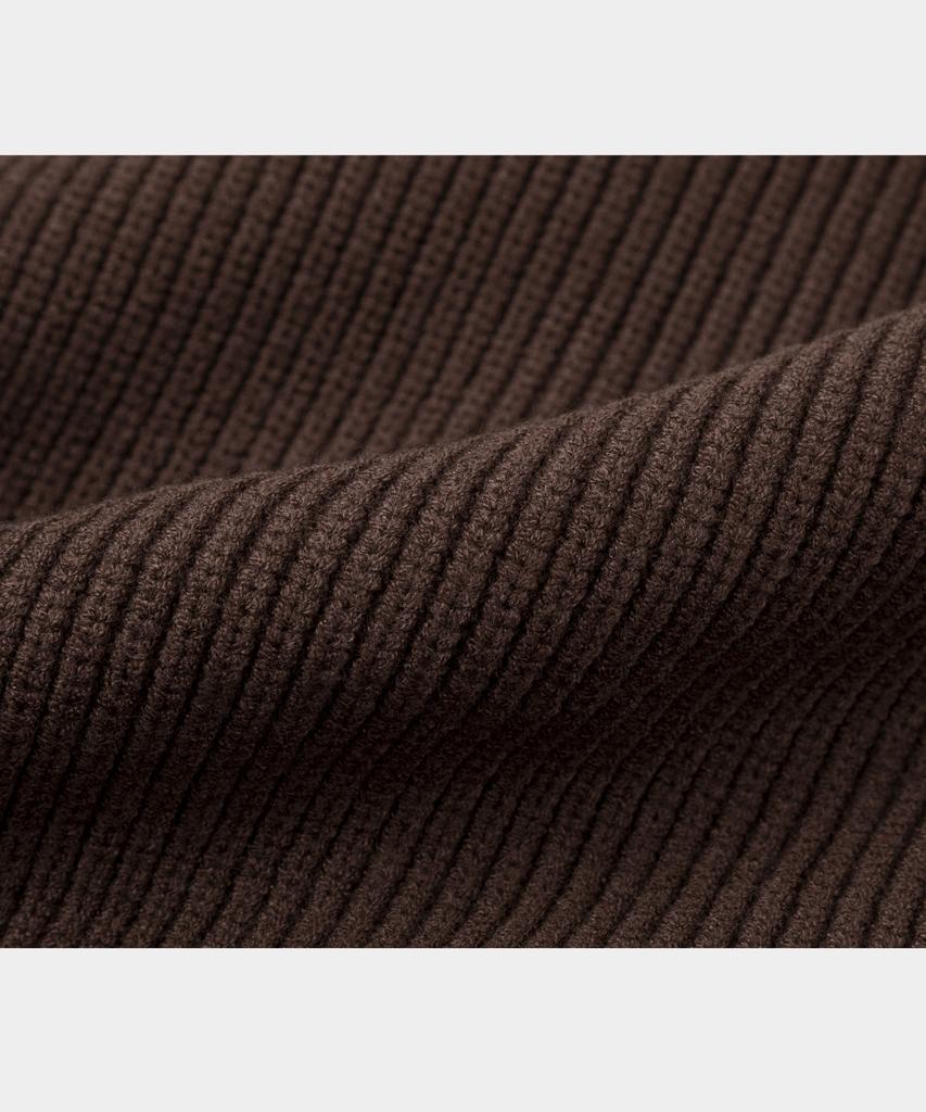 LETTERCOMO Teddy Blossom Essential Knit Zip-Up Brown