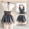 Ladies' Sensual PU Mini Dress & Little Devil Anime Uniform Set