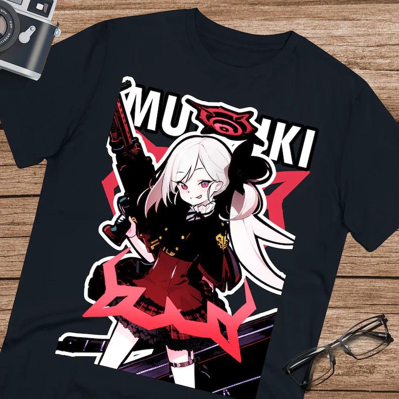 Asagi Mutsuki Shirt Blue Archive Game Waifu Tee S