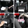 Car Seat Middle Storage Bag PU Leather Auto Armrest Handbag Holder Universal Water Cup Phone Pockets Tissue Storage Seat Hanger