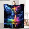 Flannel Throw Blanket Colorful lightning special HD Printed,suitable for sofas,beds,offices,travel,camping chairs,warm blanket