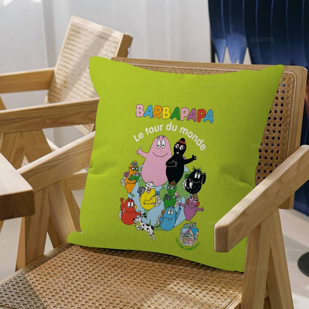Anime Cartoon B-Barbapapa Pillow Cushion Cover Pillowcase Living Room Sofa Home Decor Customized