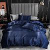 Satin Faux Silk Duvet Cover Set European and American Solid Skin-Friendly Quilt Cover Sleeping Naked Cozy Bedclothes No Sheets