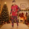 Christmas-print long-sleeve and long-pant matching family loungewear set
